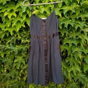 moulinette soeurs navy blue button up cami dress